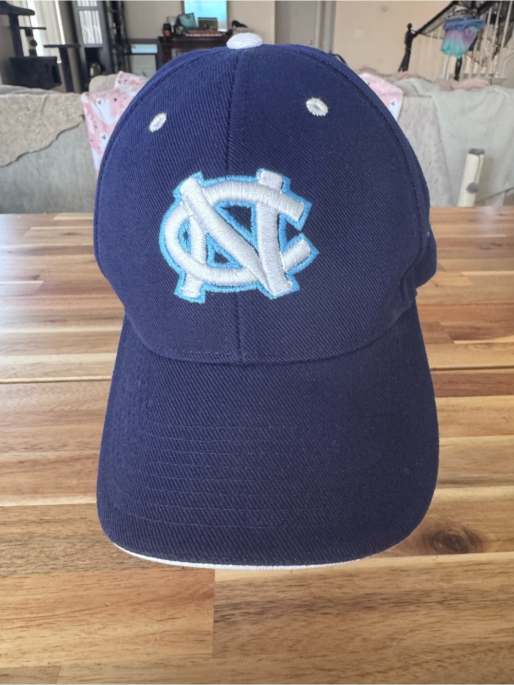 UNC Tar Heels Hat Cap Navy Blue NC Logo Tar Heel Foot Wool Blend Adjustable